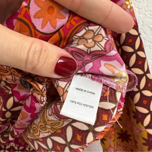 Drew Patchwork Floral Button Top Women's XS - Picture 4 of 4